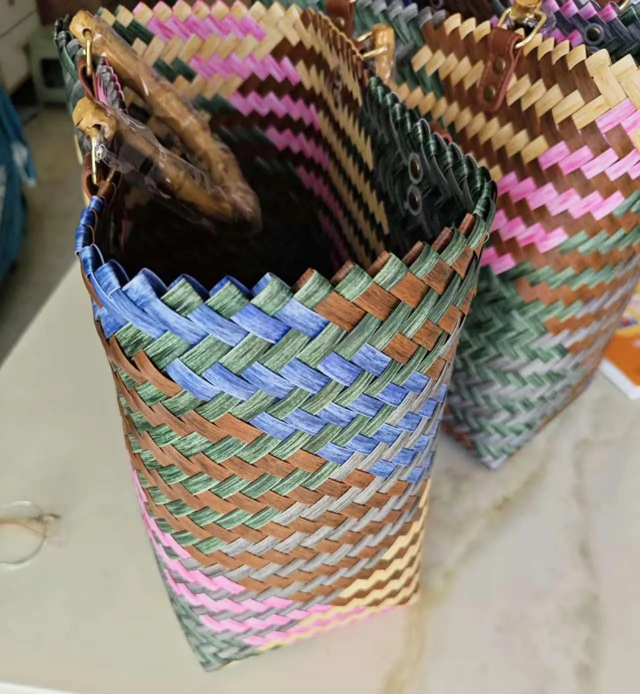 Handwoven Super Tote Bag for Women | Beach Bag Waterproof | Summer Beach, Pool, and Travel Handbag
