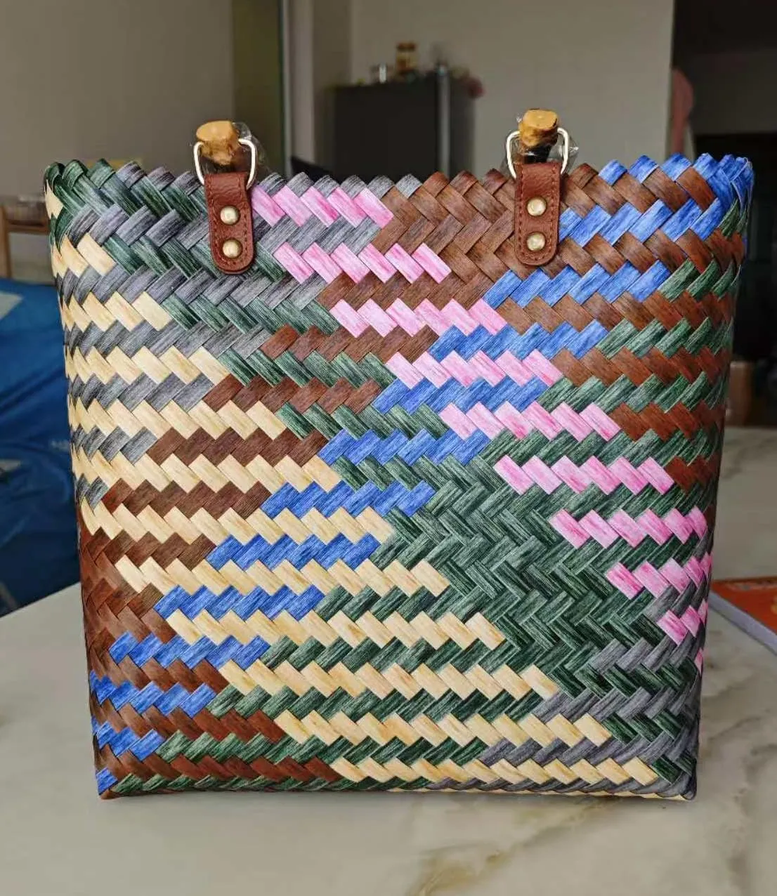 Handwoven Super Tote Bag for Women | Beach Bag Waterproof | Summer Beach, Pool, and Travel Handbag