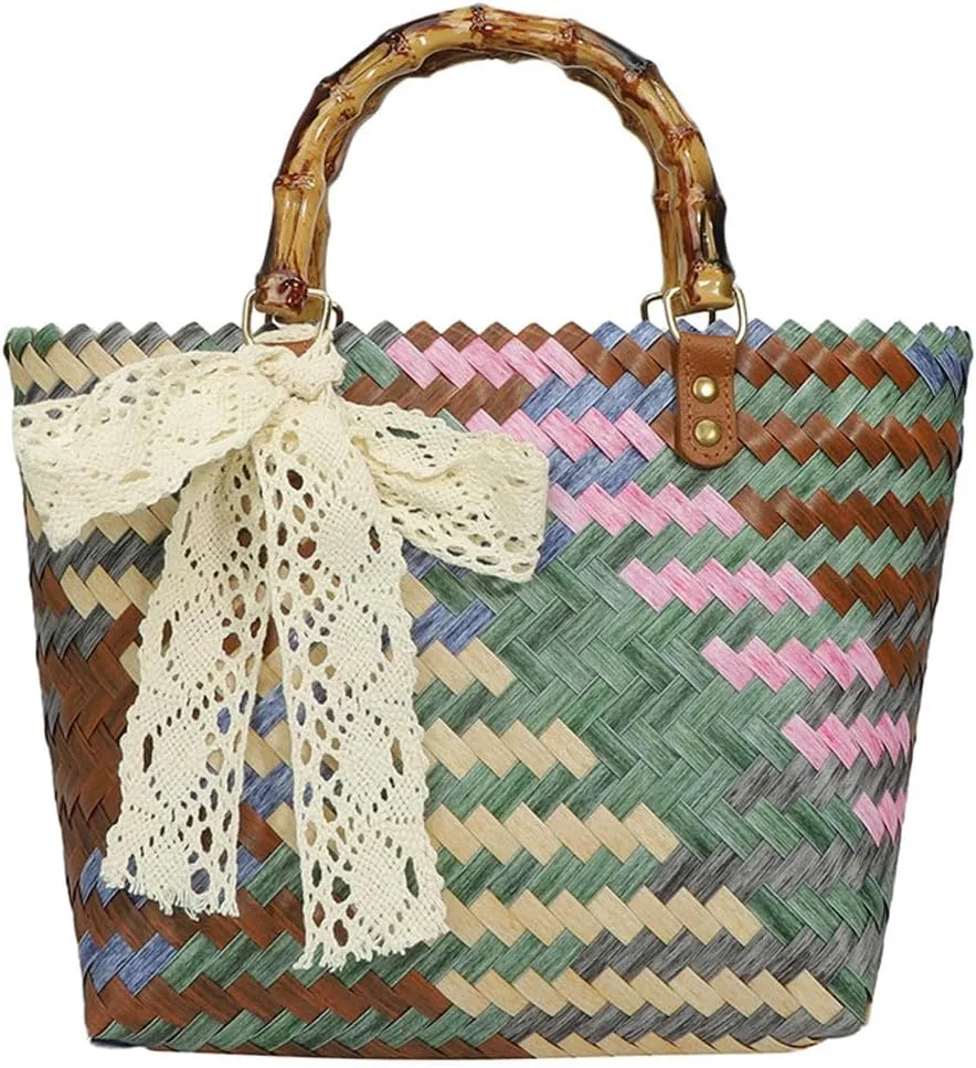Handwoven Super Tote Bag for Women | Beach Bag Waterproof | Summer Beach, Pool, and Travel Handbag