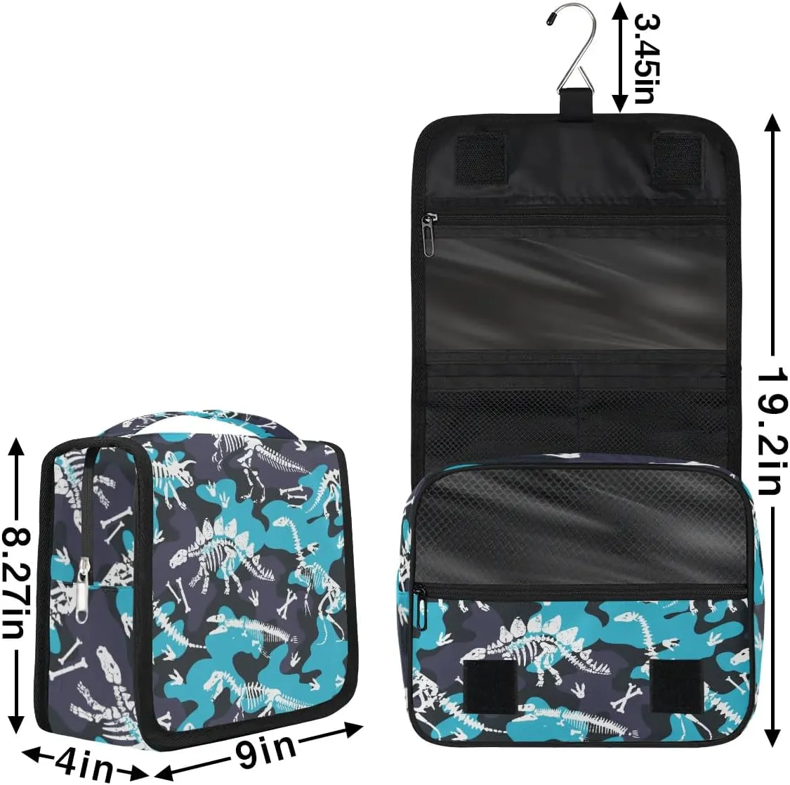 Hanging Toiletry Bag for Men Boys,Camo Camouflage Travel Cosmetic Makeup Bag Travel Organizer,Dinosaur Waterproof Travel Bag for Toiletries Accessories,Travel Essentials for Woman