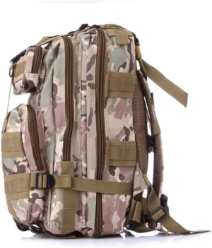 Happyyami Camouflage Backpack for Outdoor Adventures Small Rucksack Multiple Compartments Lightweight Bag for Hiking Camping Travel and Trekking
