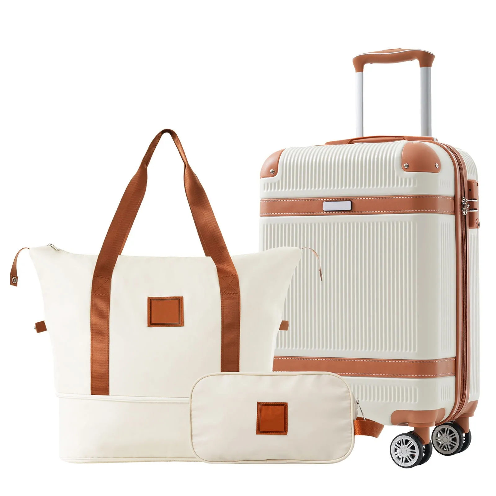 Hardshell Luggage Sets 3 Piece Carry On Suitcase Double Spinner Wheels With Tsa Lock