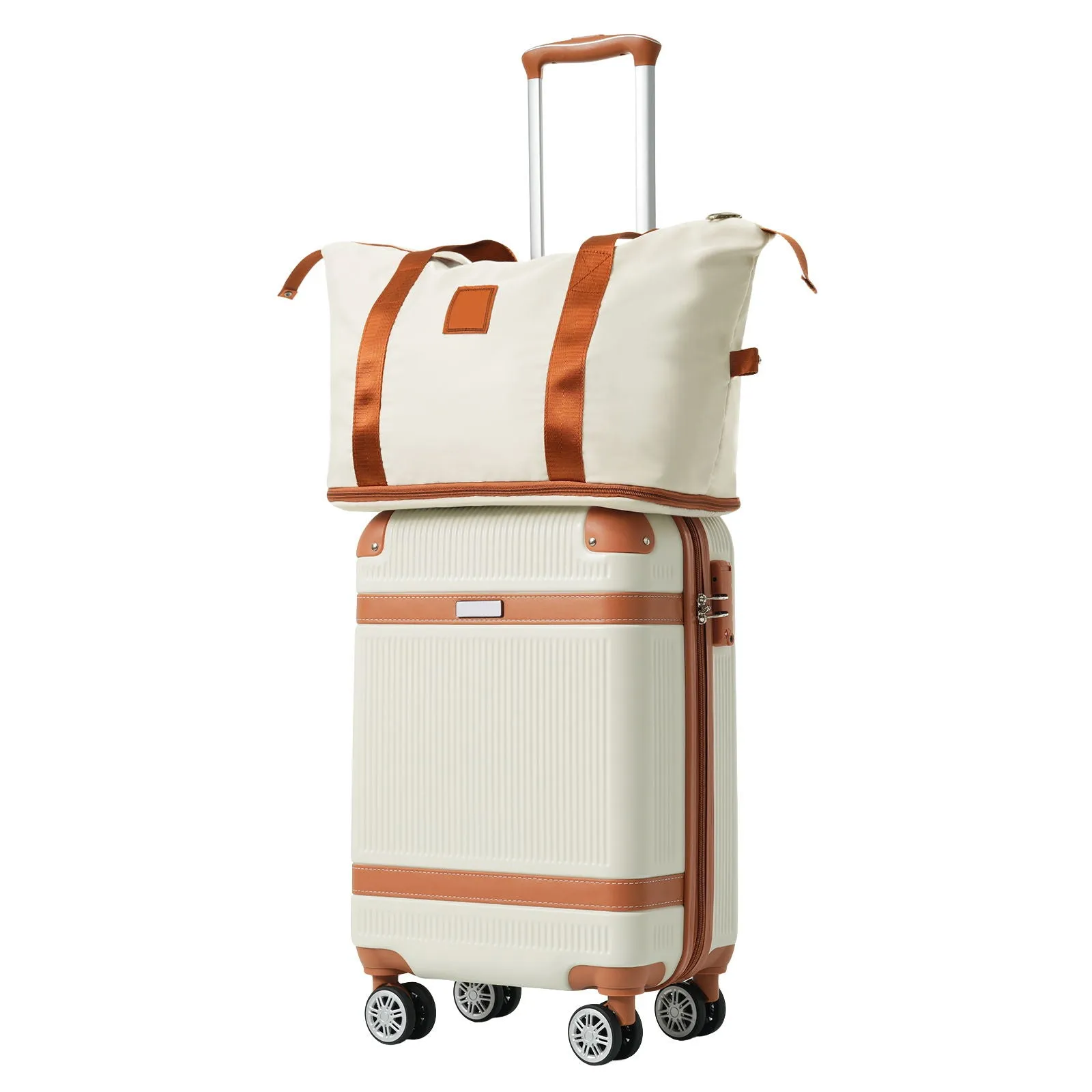 Hardshell Luggage Sets 3 Piece Carry On Suitcase Double Spinner Wheels With Tsa Lock