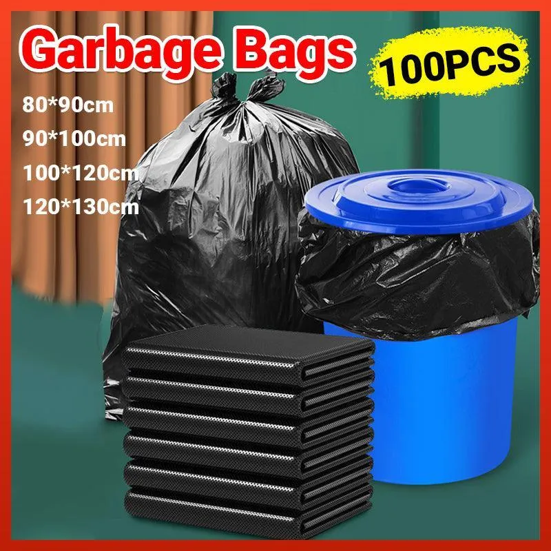 Heavy Duty Bin Liners 100PCS 4Sizes Black Refuse Sacks