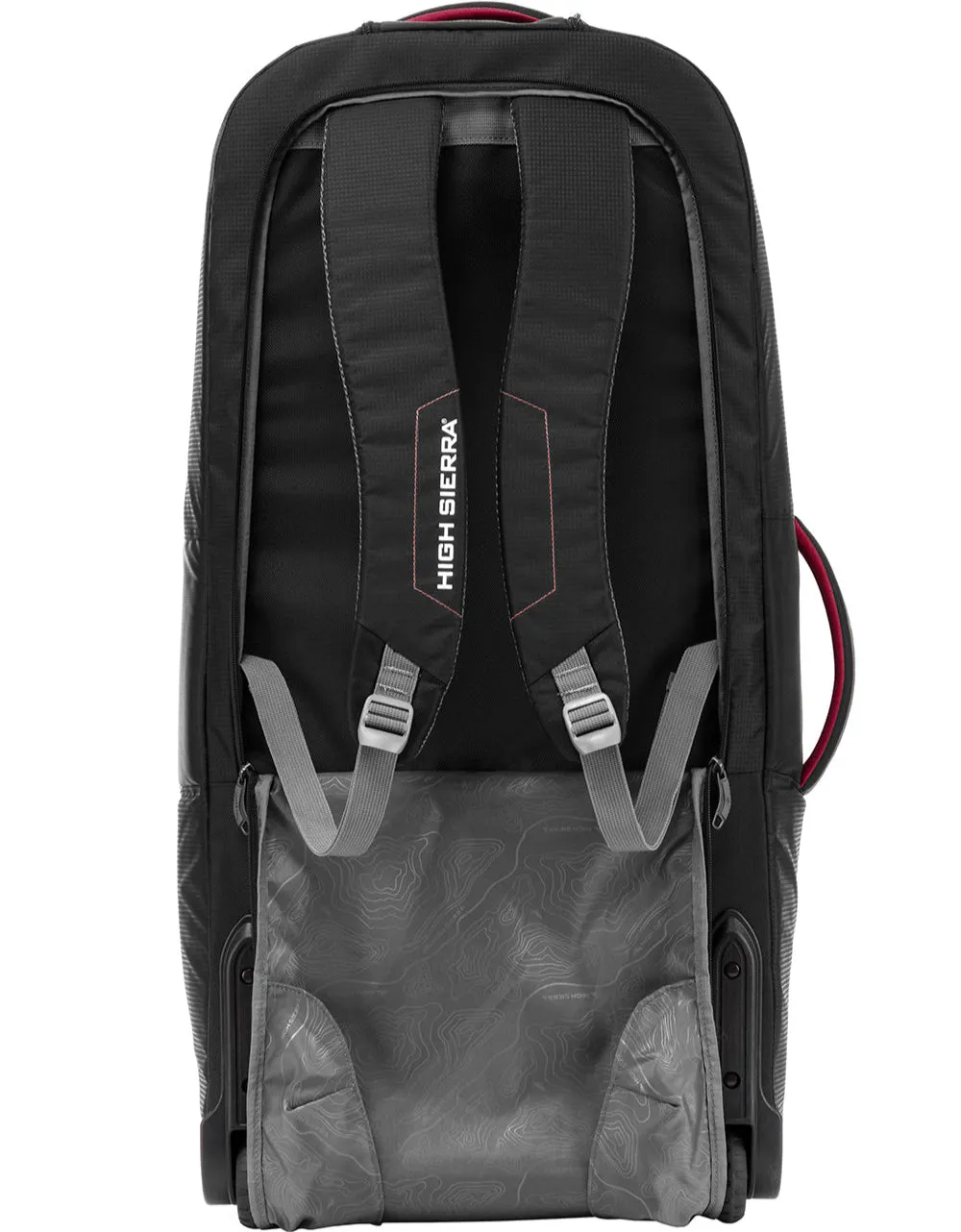 High Sierra Composite V4 wheeled duffle with backpack straps 84cm Black / Red