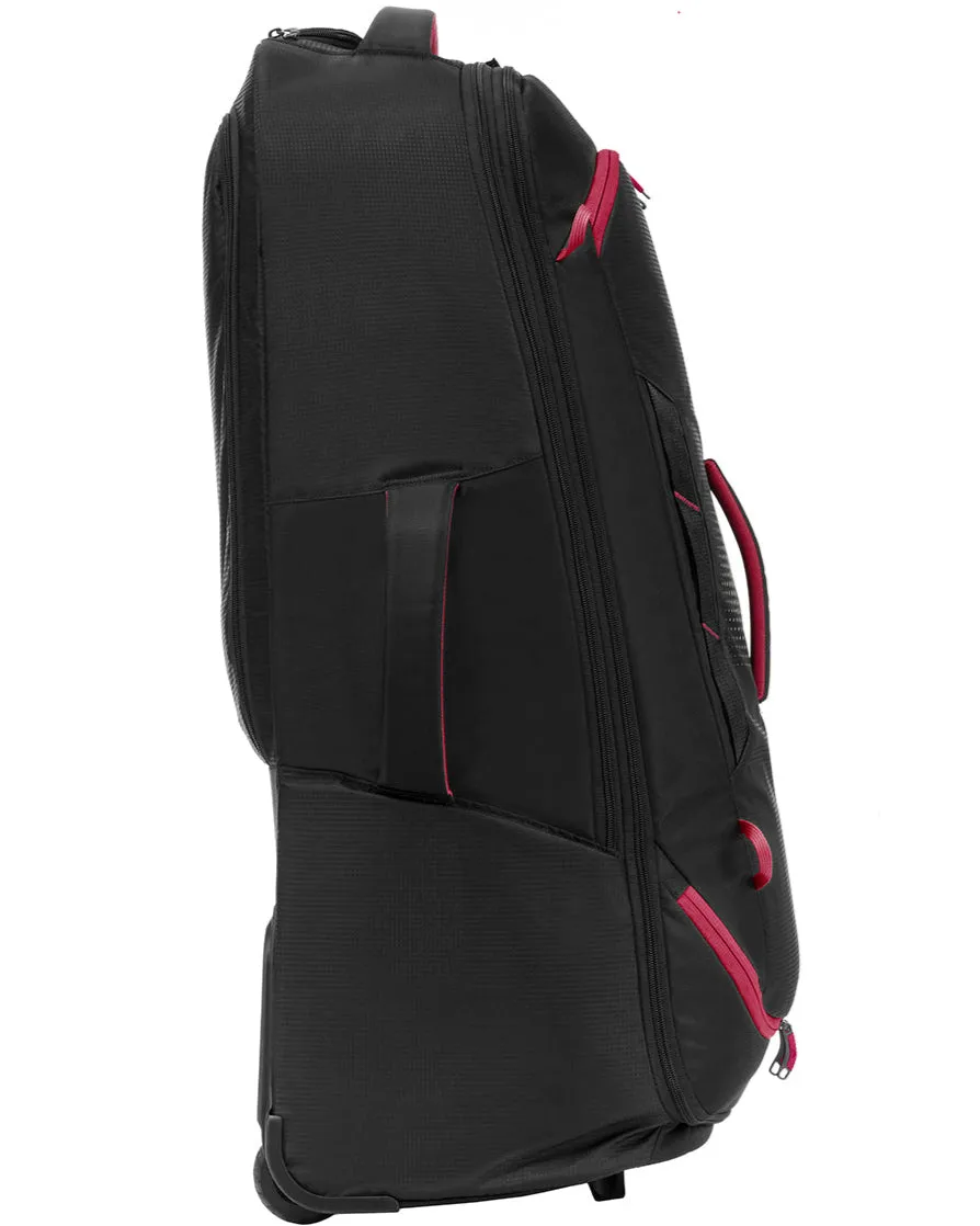 High Sierra Composite V4 wheeled duffle with backpack straps 84cm Black / Red