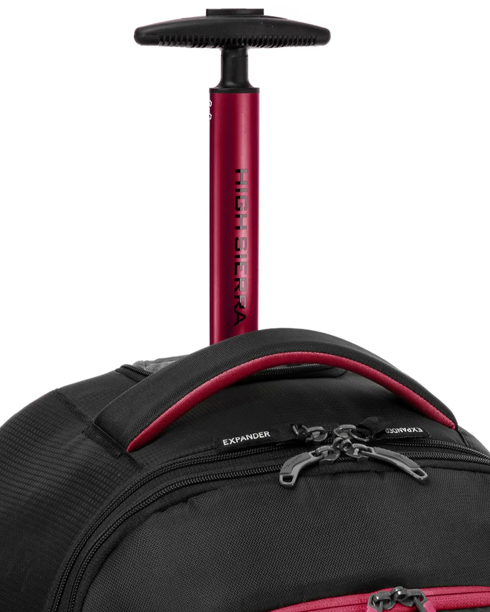 High Sierra Composite V4 wheeled duffle with backpack straps 84cm Black / Red