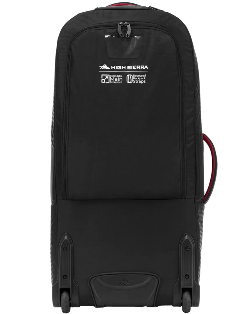 High Sierra Composite V4 wheeled duffle with backpack straps 84cm Black / Red