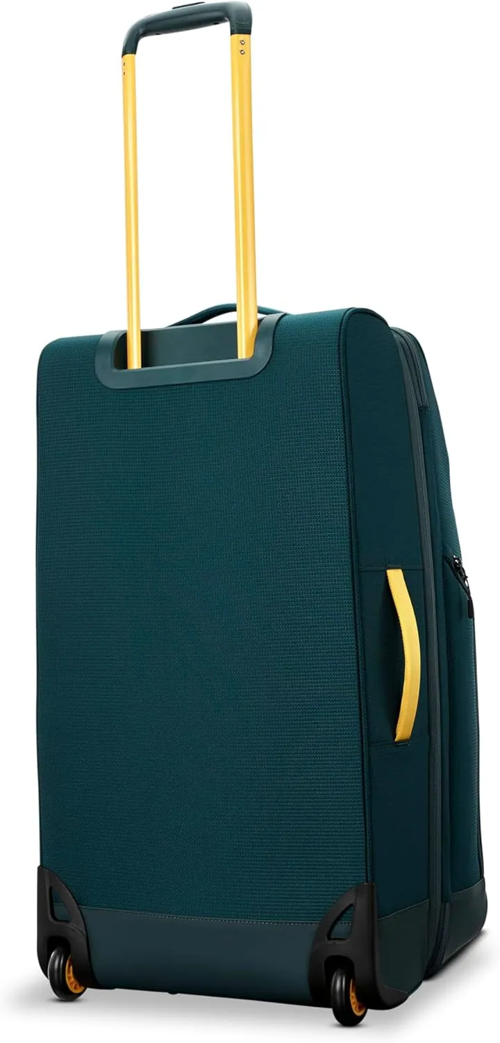 High Sierra Hi-Life 28-Inch Medium Wheeled Duffle - Features Smooth Rolling Wheels, WetPak Pockets, Stack-It Strap, Adjustable Handle, Fleece Pocket, Padded Laptop Sleeve, Expandable - Green/Yellow