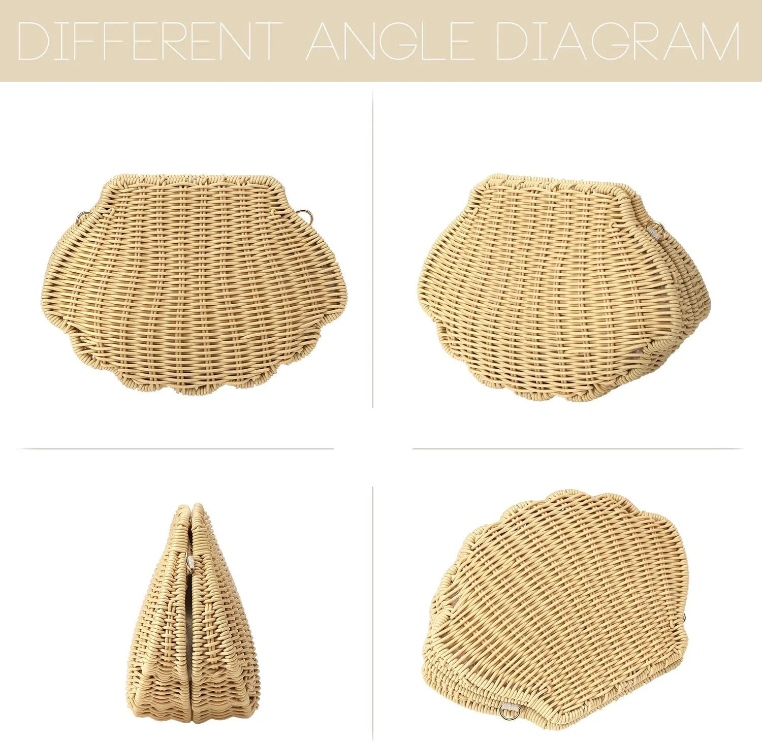 HMTQVK Handwoven Rattan Purses for Women Summer Beach Woven Crossbody Straw Purses with 1 Pair Rattan Earrings