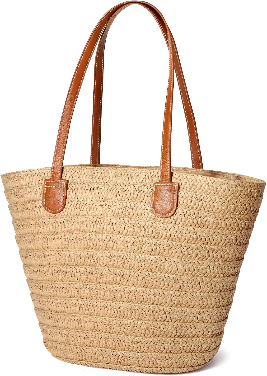Hommtina Straw Beach Bag - Womens Crossbody Shoulder Vacation Purse for Summer