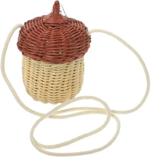 Homoyoyo Woven Bag Crossbody Phone Bags for Summer Kids Purse Kid Basket Small Ladies Wallet Crossbody Pouch Baskets for Plants Mini Purse Hanging Toddler Rattan Handbag Dress