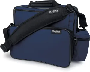 Hopkins Medical Products Home Health Shoulder Bag, 600D Waterproof Exterior, Large Storage Compartments, Removable Adjustable Shoulder Strap for Ultimate Comfort, 14x11.5x8 Inches, Navy