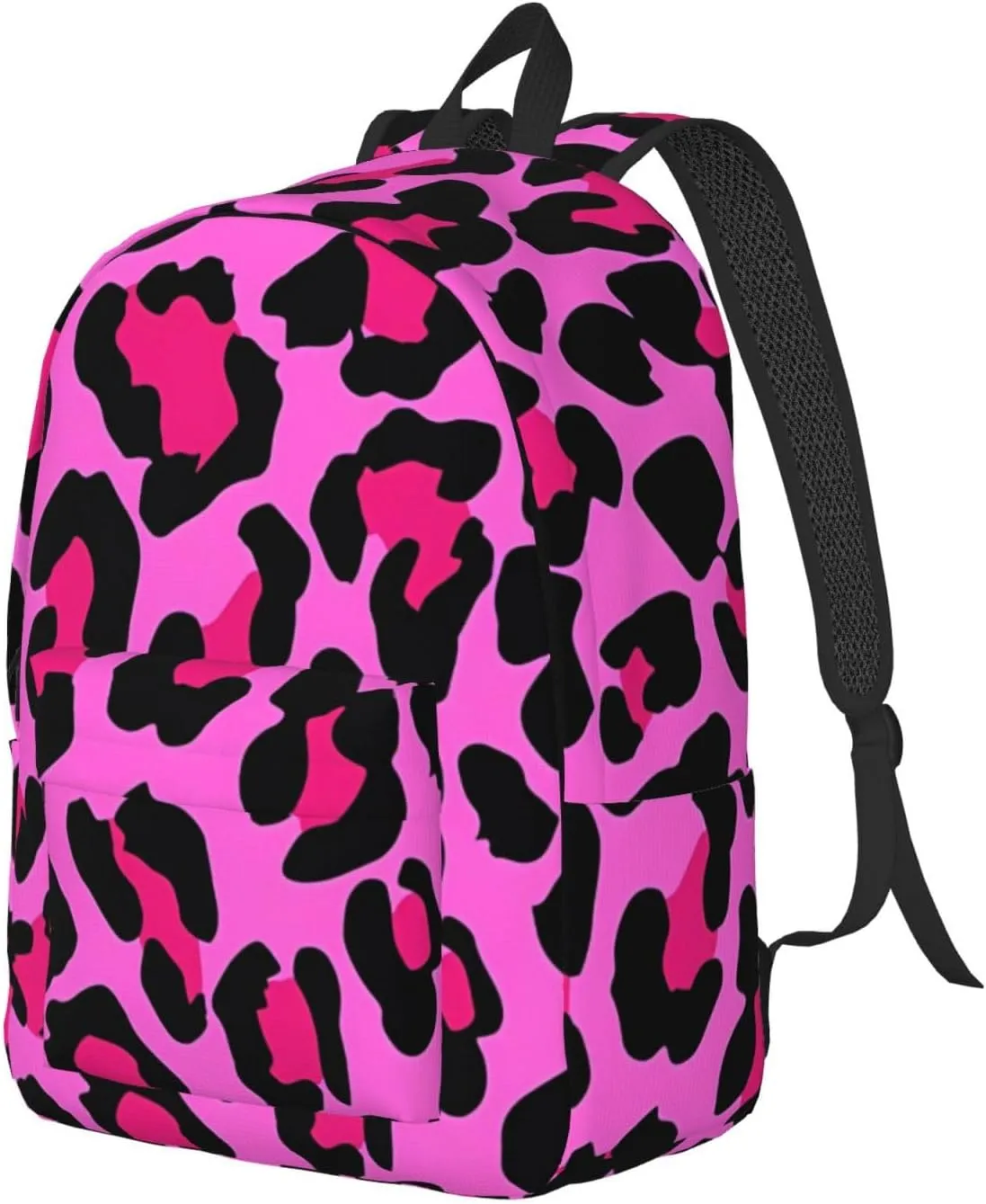Hot Pinks Leopard Canvas Backpacks Laptop Backpack Multipurpose Double Shoulder Bag for Men Women Gifts Small