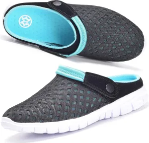 Hsyooes Mens Womens Mules & Clogs Garden Shoes Summer Breathable Mesh Slippers Non-Slip Outdoor Beach Sandals Unisex