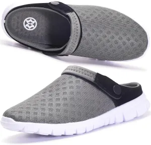 Hsyooes Mens Womens Mules & Clogs Garden Shoes Summer Breathable Mesh Slippers Non-Slip Outdoor Beach Sandals Unisex