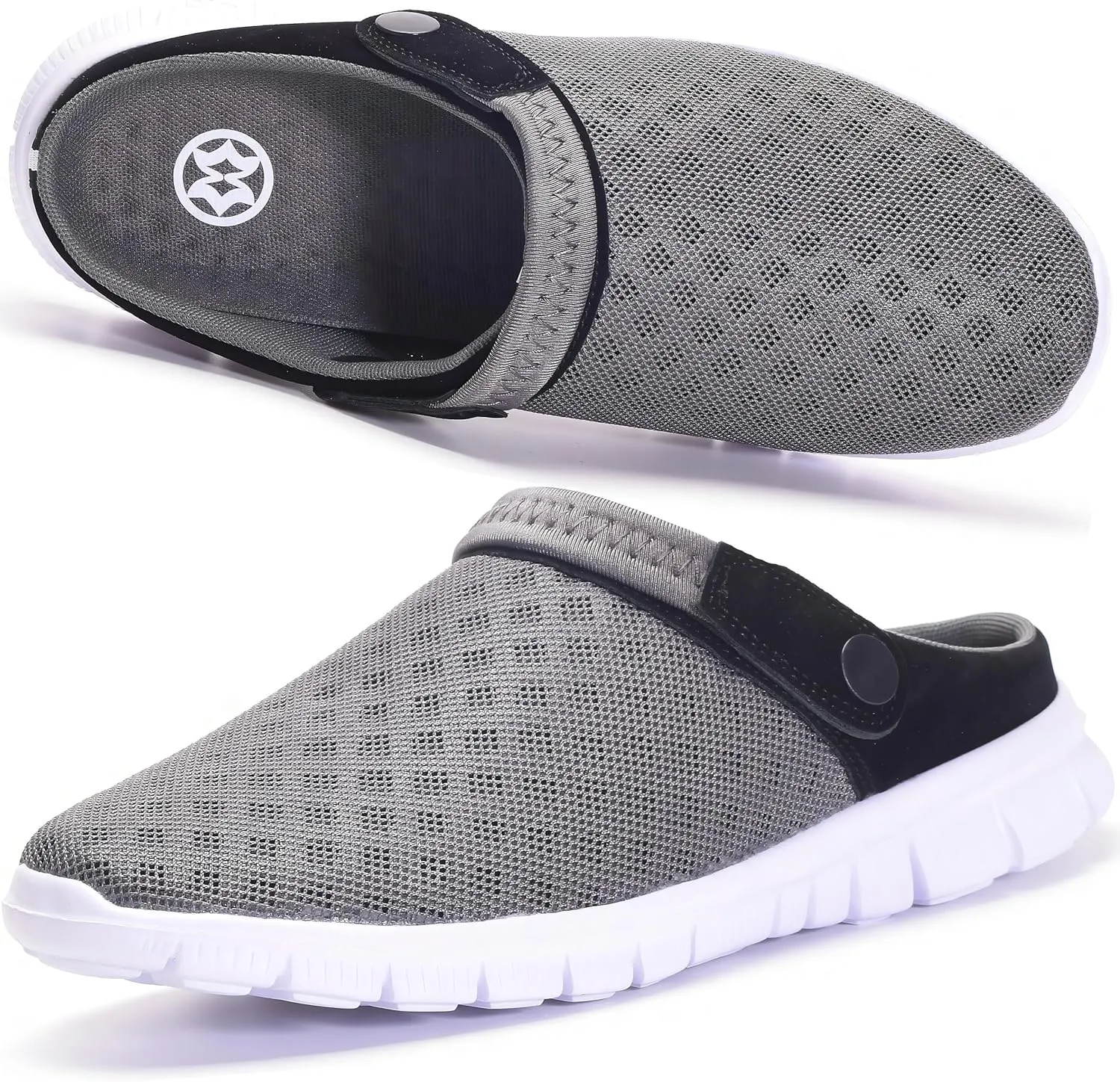 Hsyooes Mens Womens Mules & Clogs Garden Shoes Summer Breathable Mesh Slippers Non-Slip Outdoor Beach Sandals Unisex