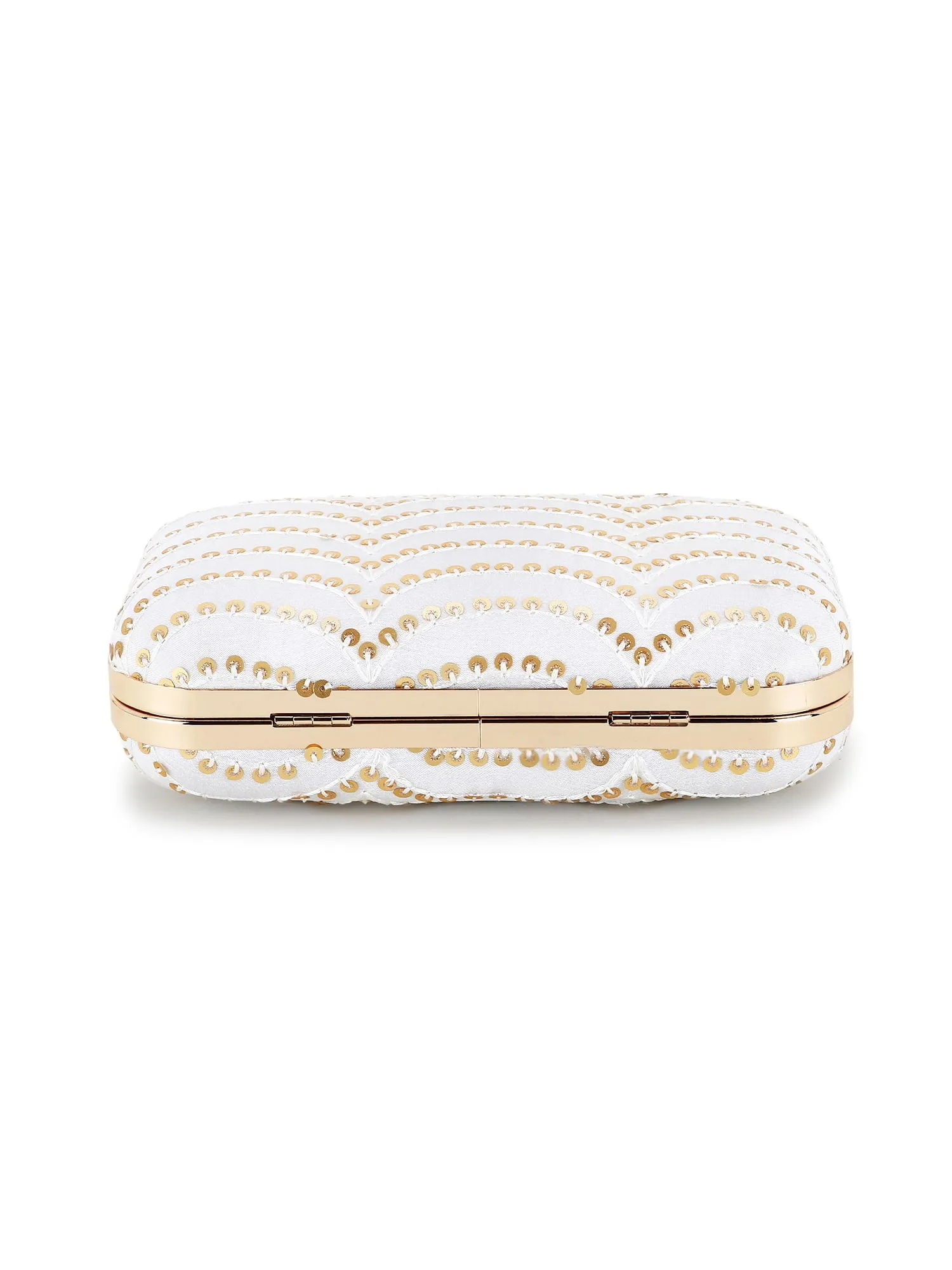 Hue Faux Silk Sequined Clutch
