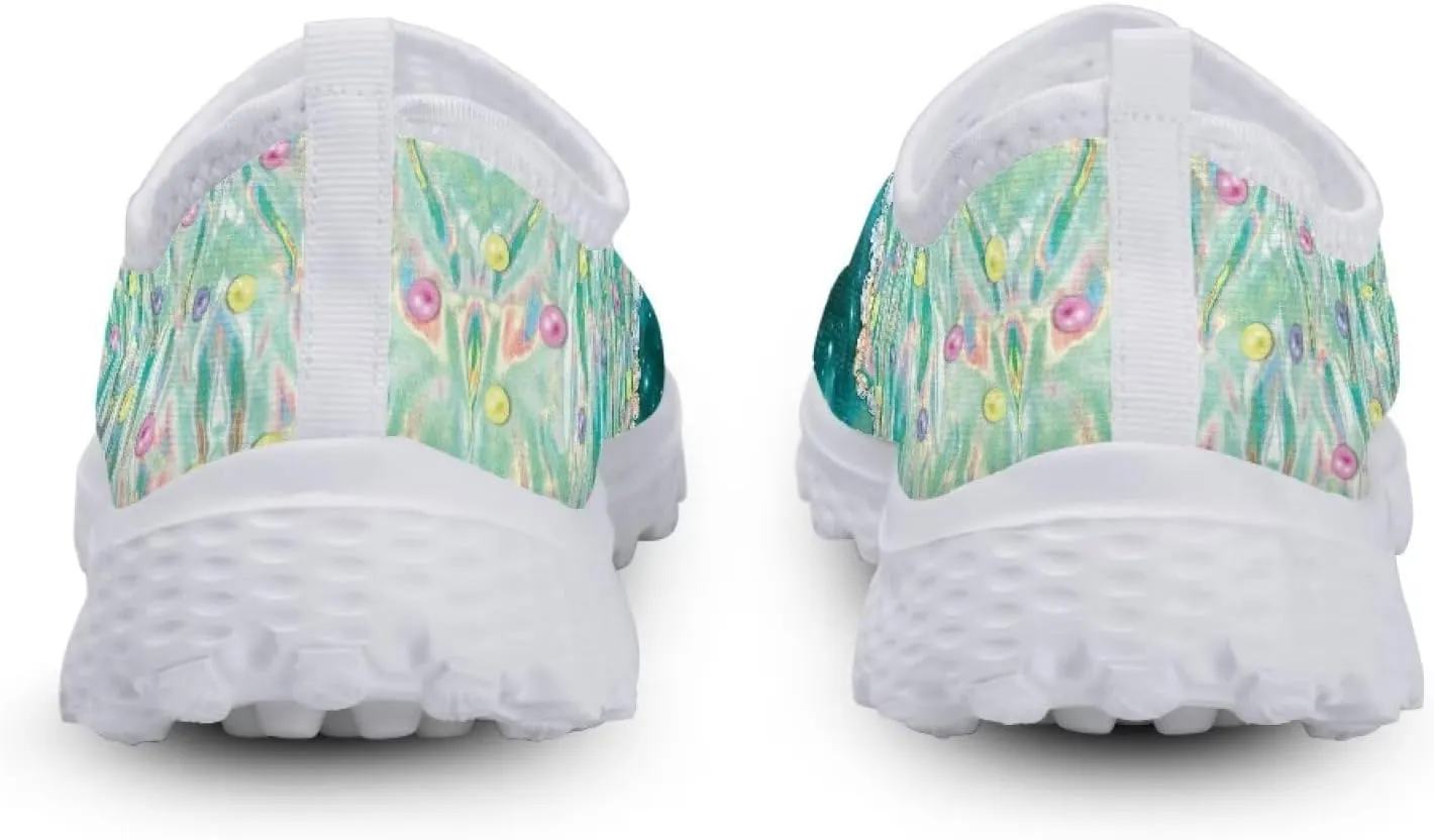 HUGS IDEA Women's Floral Mesh Slip on Shoes
