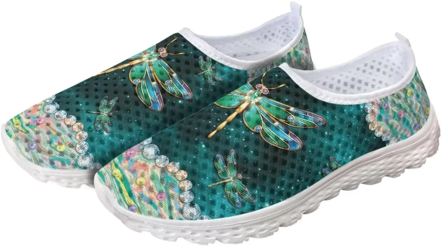 HUGS IDEA Women's Floral Mesh Slip on Shoes