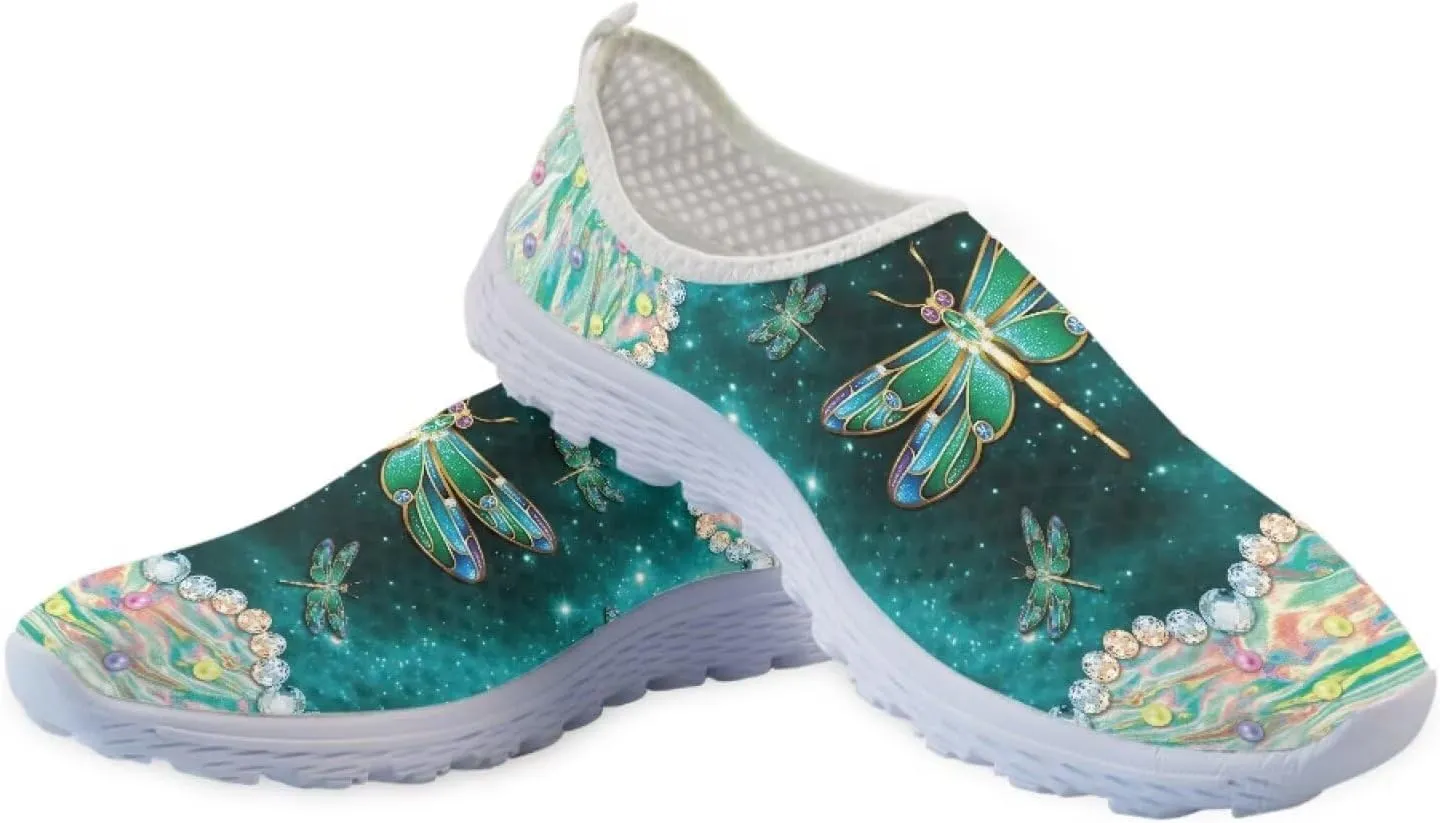 HUGS IDEA Women's Floral Mesh Slip on Shoes