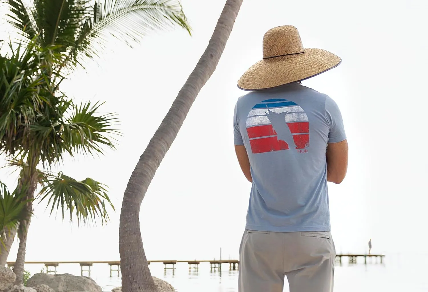 HUK Straw, Wide Brim Fishing & Beach Hat for Men