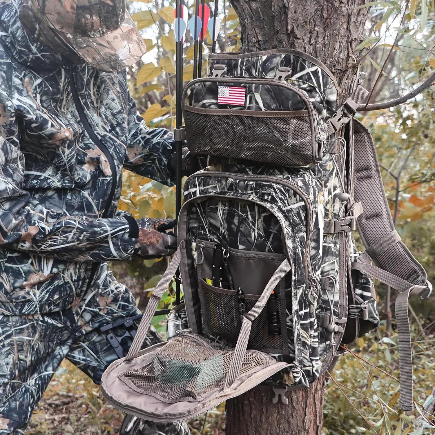 Hunting Backpacks for Men,Saddle Hunting Bag with Bow Holder, Large Compound Bow Hunting Backpack & Duffle Bags