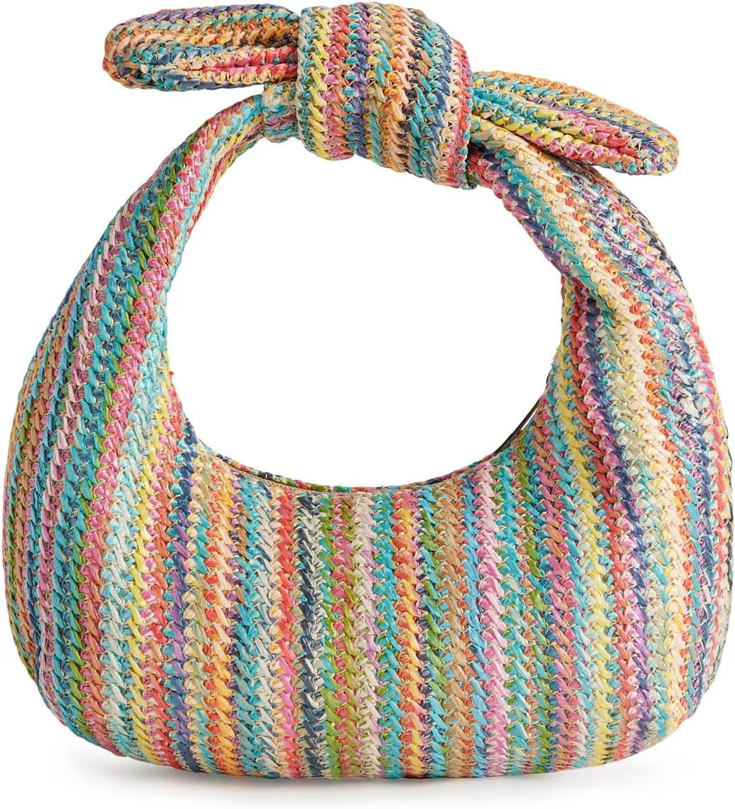 Huralona Straw Clutch Purse for Women Beach Handbag for Summer Vacation Shoulder Bag