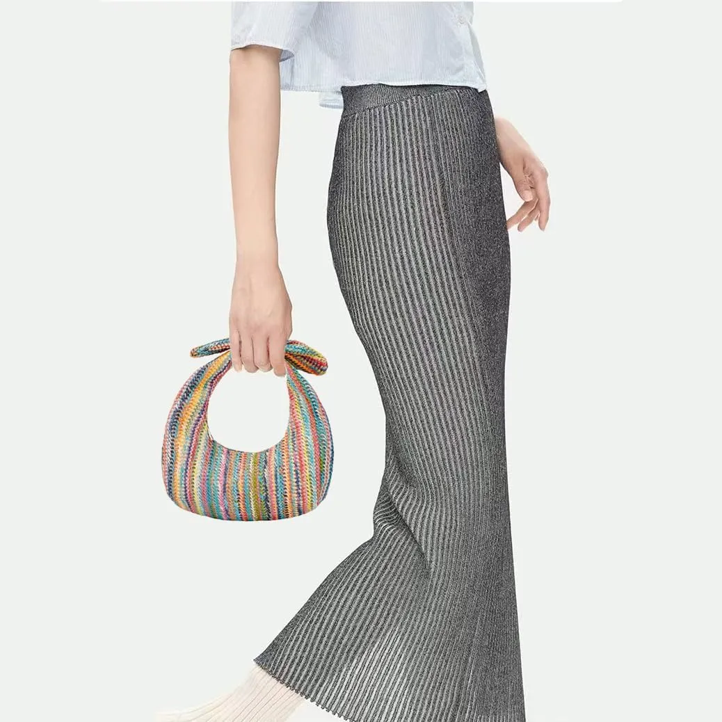Huralona Straw Clutch Purse for Women Beach Handbag for Summer Vacation Shoulder Bag