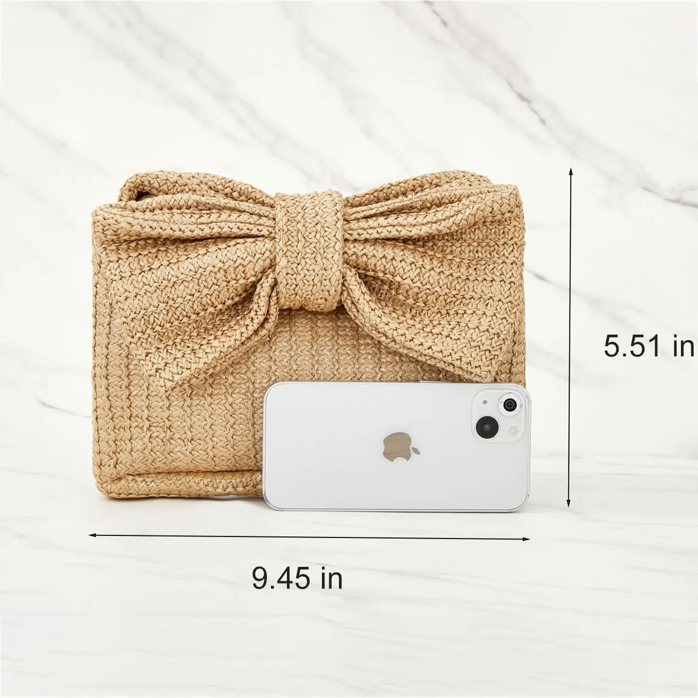 Huralona Women Straw Woven Clutch Purse Pleated Handbag for Summer Beach Vacation Straw Shoulder Crossbody Bag