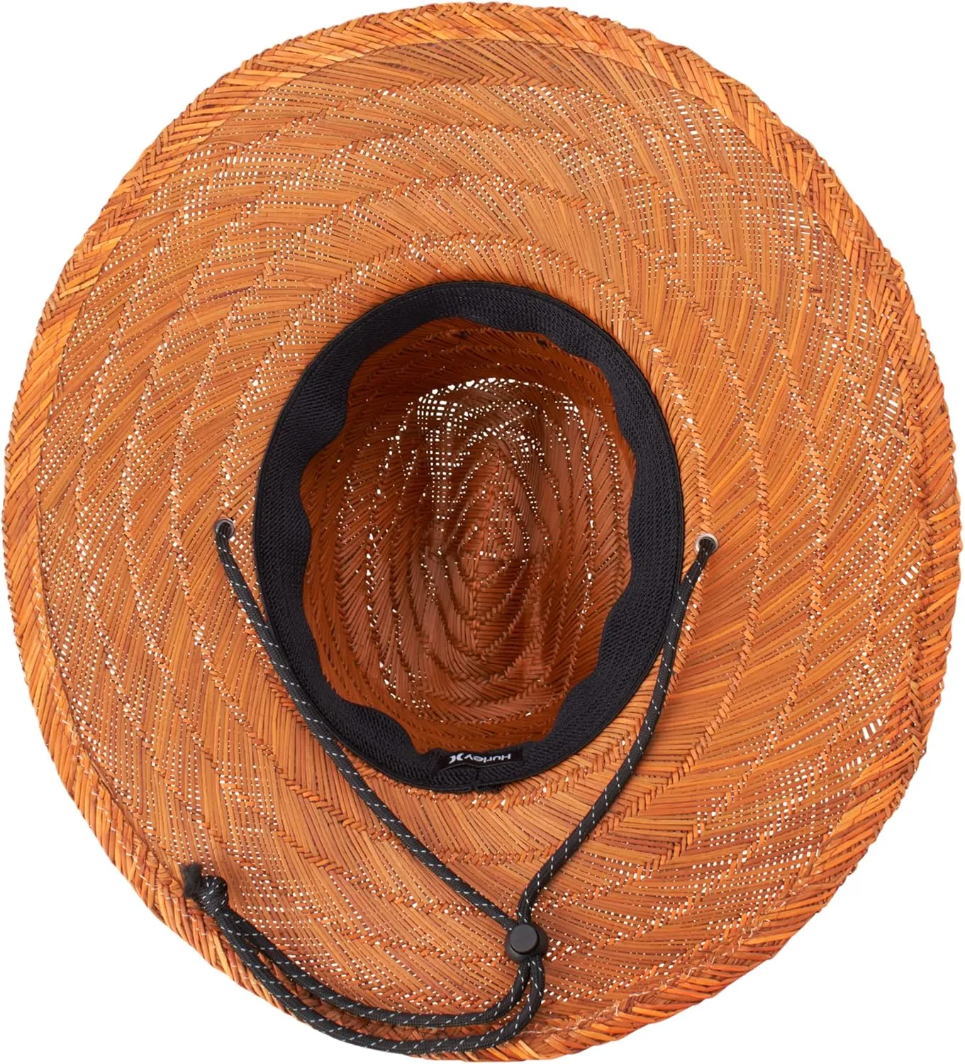 Hurley Men's Straw Hat - Weekender Natural Straw Hat with Medium Brim and Chin Strap - Beach Fishing Sun Hats for Men