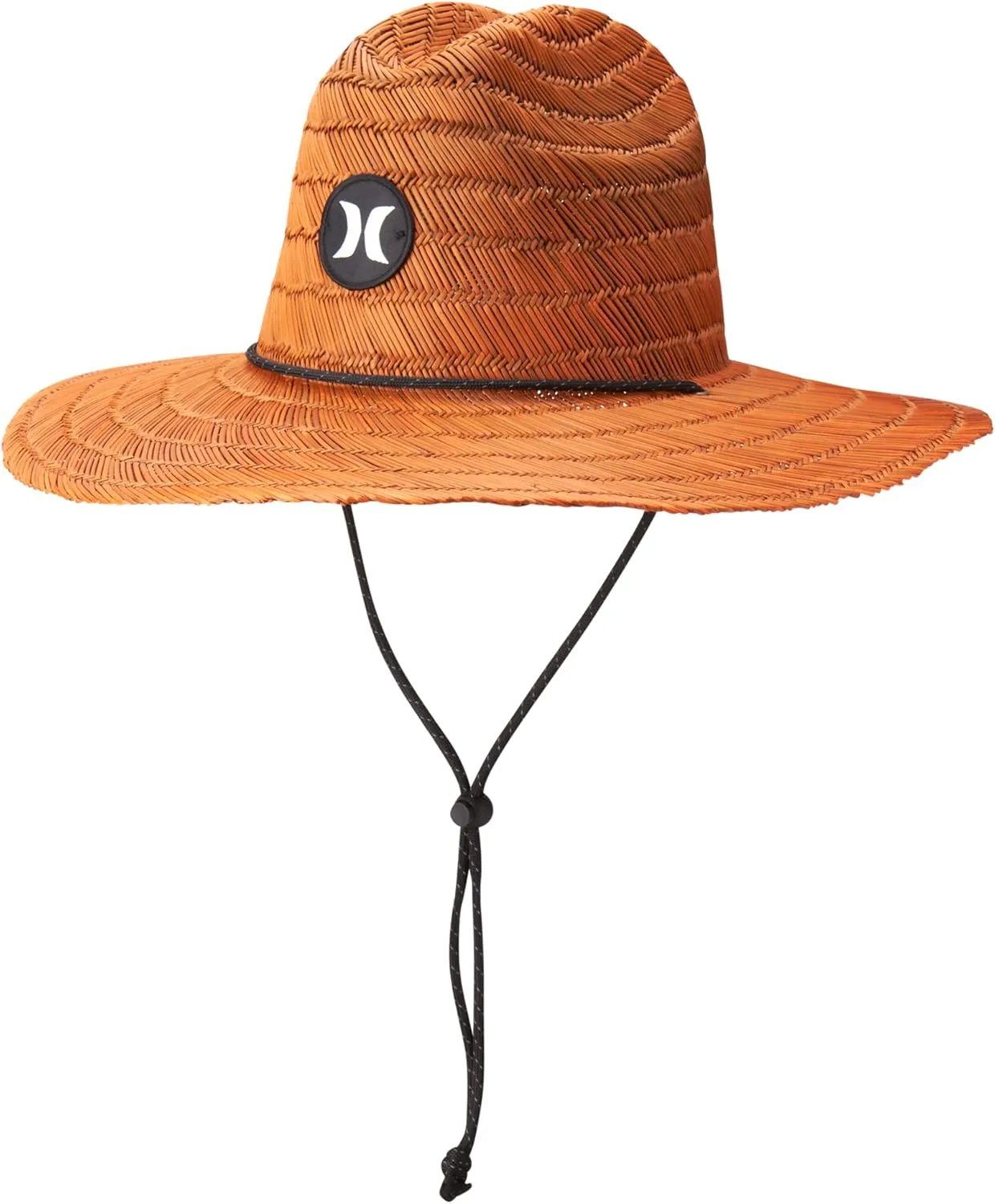 Hurley Men's Straw Hat - Weekender Natural Straw Hat with Medium Brim and Chin Strap - Beach Fishing Sun Hats for Men