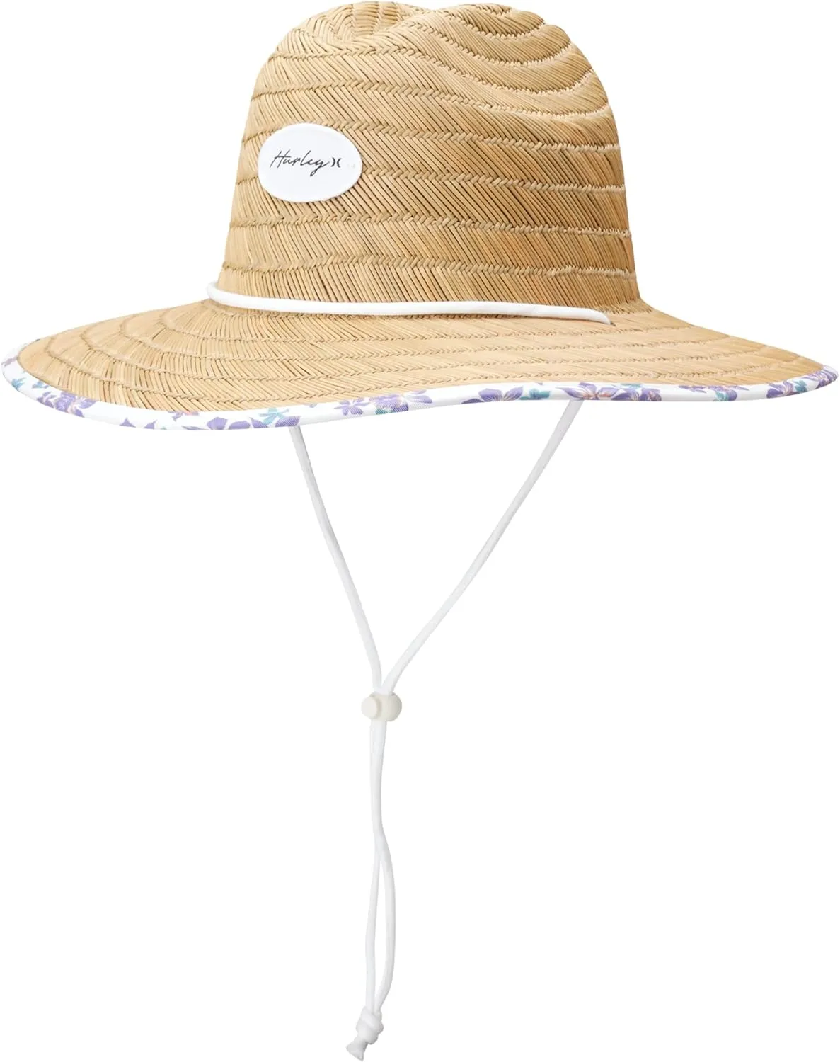 Hurley Women's Straw Hats - Real Straw Hat Medium Brim and Adjustable Chin Strap