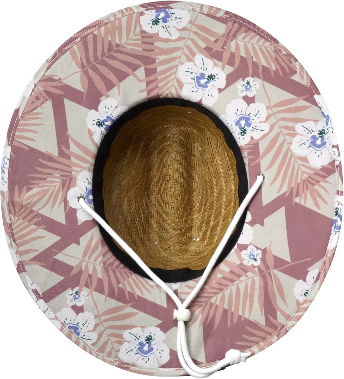 Hurley Women's Straw Hats - Real Straw Hat Medium Brim and Adjustable Chin Strap