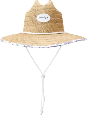 Hurley Women's Straw Hats - Real Straw Hat Medium Brim and Adjustable Chin Strap