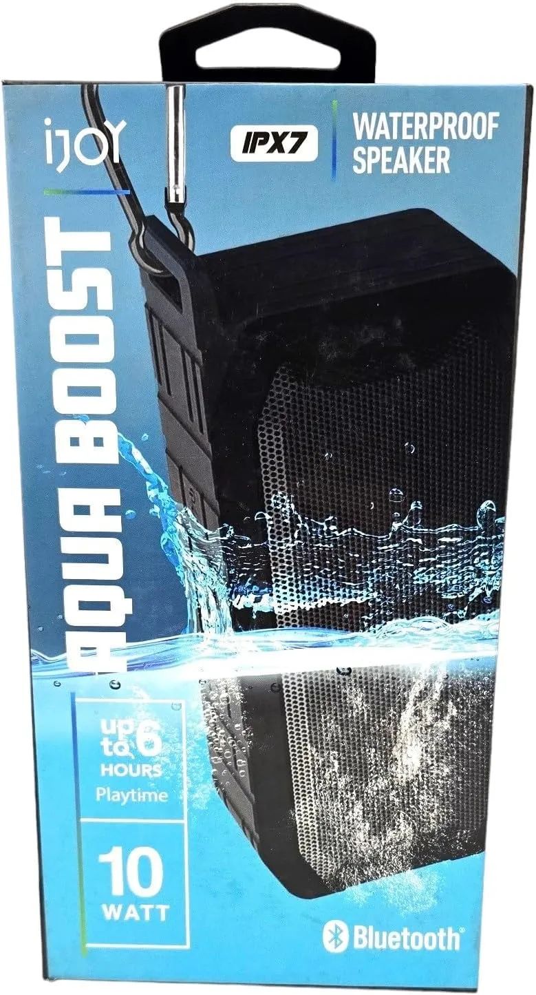 iJoy AquaBoost Ipx7 Waterproof Speaker Playtime Up to 6 Hours Speaker Size: 52mm - IJPDQ106, Black