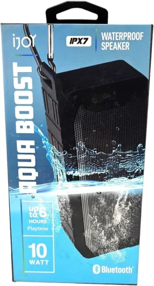 iJoy AquaBoost Ipx7 Waterproof Speaker Playtime Up to 6 Hours Speaker Size: 52mm - IJPDQ106, Black