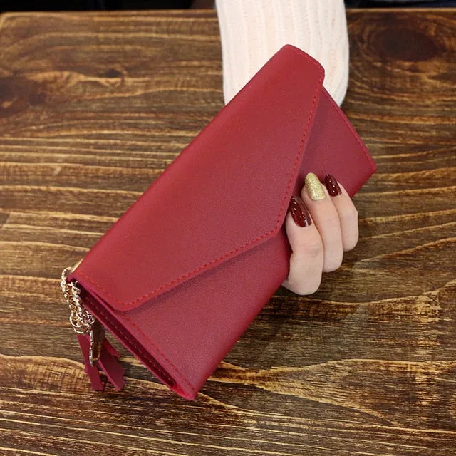 Incredible sale Gray Fashion Zipper Purses Wallets 2019 Section Leather Red Soft Simple Long Bag Womens Wallet PU Affordable Money Black White Clutch