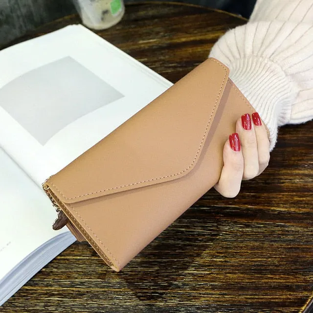 Incredible sale Gray Fashion Zipper Purses Wallets 2019 Section Leather Red Soft Simple Long Bag Womens Wallet PU Affordable Money Black White Clutch