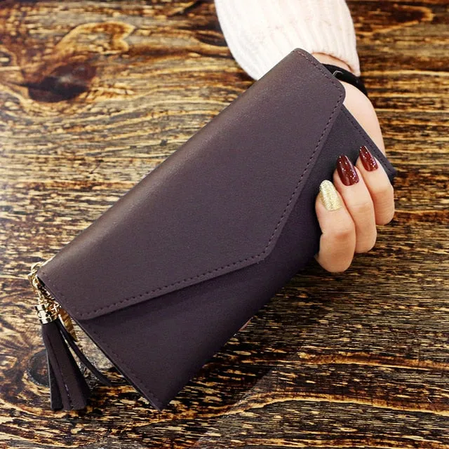 Incredible sale Gray Fashion Zipper Purses Wallets 2019 Section Leather Red Soft Simple Long Bag Womens Wallet PU Affordable Money Black White Clutch