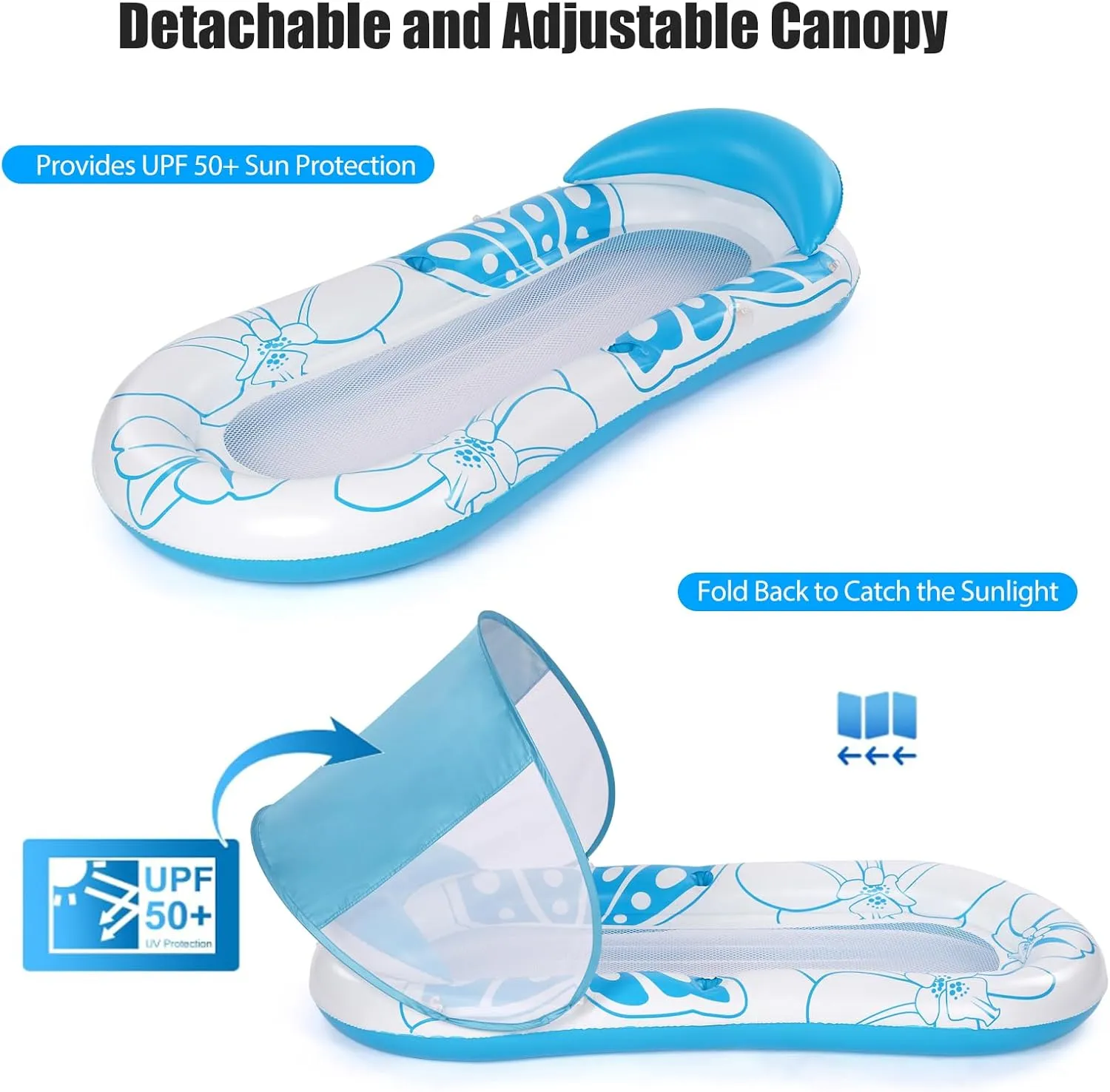 Inflatable Pool Lounge Float-Floaties Rafts for Adults Floating Lounger Sun Tanning Floats Cool Water Floaty Swimming Lake Beach Party Toys with Cup Holders