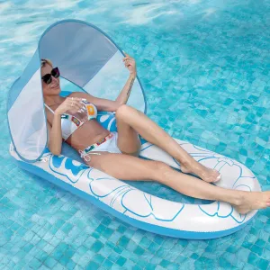 Inflatable Pool Lounge Float-Floaties Rafts for Adults Floating Lounger Sun Tanning Floats Cool Water Floaty Swimming Lake Beach Party Toys with Cup Holders