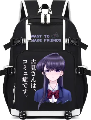 ISaikoy Anime Komi can't communicate Backpack Shoulder Bag Bookbag Student School Bag Daypack Satchel CA8