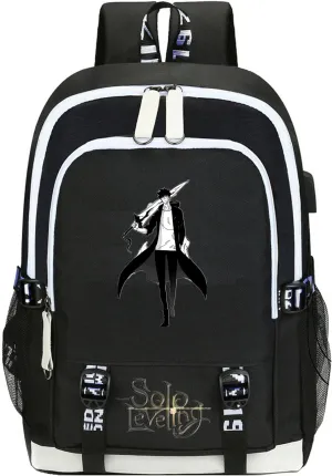 ISaikoy Anime Solo Leveling Backpack Daypack Laptop School Bag Bookbag with USB Charging Port 1