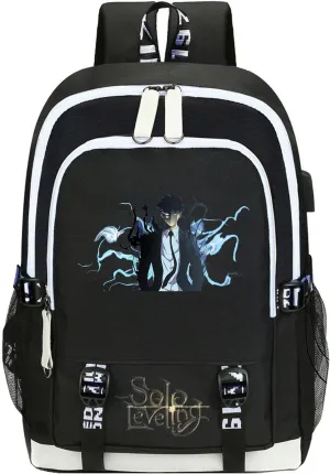 ISaikoy Anime Solo Leveling Backpack Daypack Laptop School Bag Bookbag with USB Charging Port 3