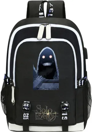 ISaikoy Anime Solo Leveling Backpack Daypack Laptop School Bag Bookbag with USB Charging Port 4
