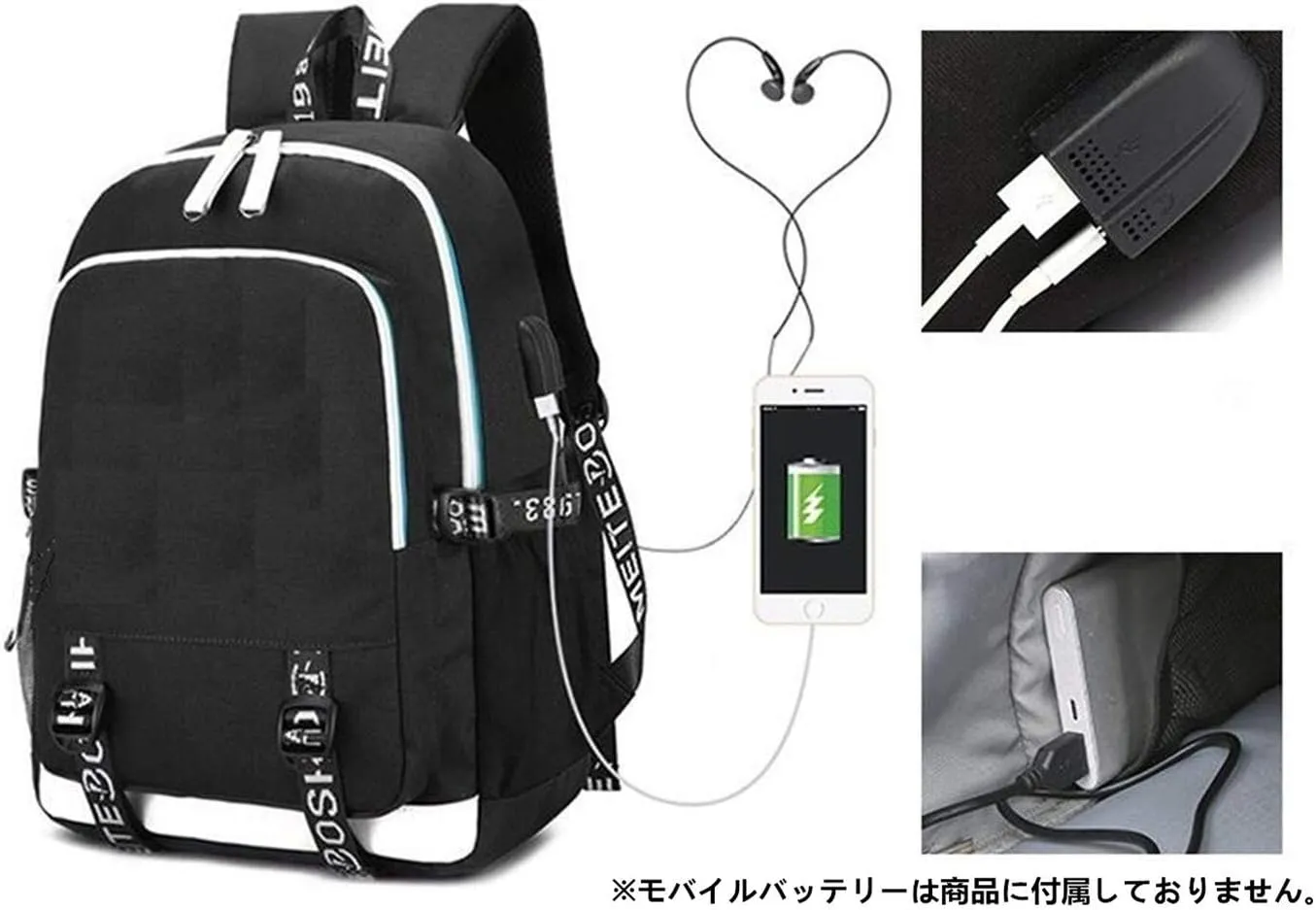 ISaikoy Anime Solo Leveling Backpack Daypack Laptop School Bag Bookbag with USB Charging Port 4