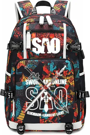 ISaikoy Anime Sword Art Online Backpack Bookbag Daypack School Bag Laptop Shoulder Bag M12