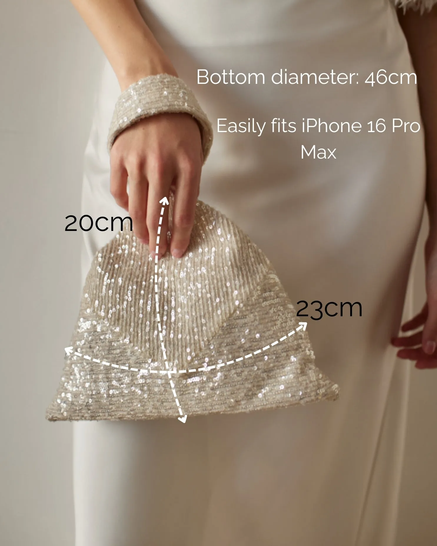 Ivory Wedding Purse – Sequined Bridal Bag & Makeup Pouch for Bride