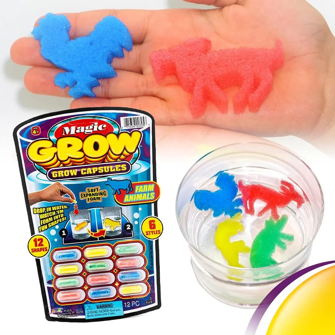 JA-RU Magic Grow Capsules (24 Pack) Water Growing Toys. Sea Creatures, Farm Animals, Zoo & Car. Expanding Foam Bath Toy for Kids. Party Favors, Fun Stocking Stuffers & Goodie Bags 305-24s